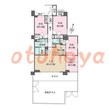 物件 3 LDK 34.4万円の図面１