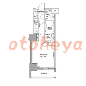 グランドピアノ可の賃貸物件 1 R 11.5万円の図面１