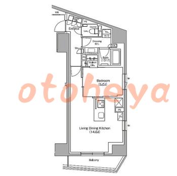 防音室のある楽器可 賃貸物件 1 LDK 21.5万円の図面１