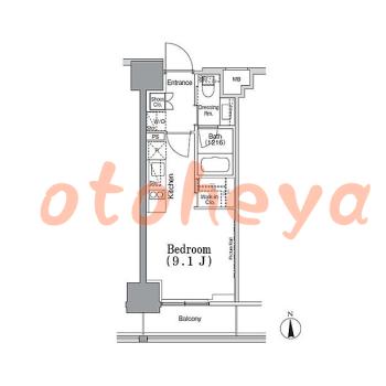 楽器可の賃貸物件 1 R 14.4万円の図面１