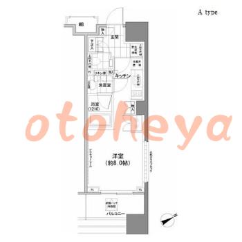 楽器可の賃貸物件 1 R 13万円の図面１