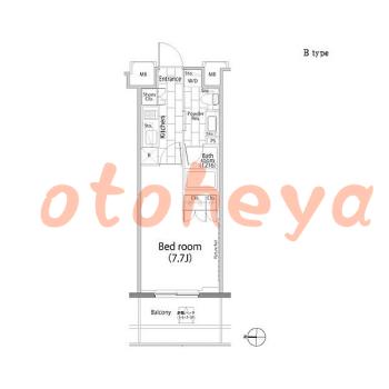 楽器可の賃貸物件 1 K 15万円の図面１
