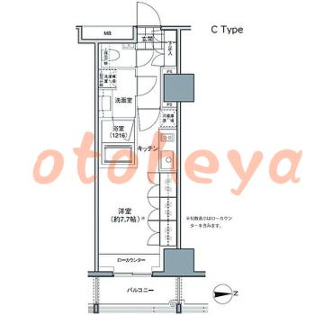 楽器可の賃貸物件 1 R 13.2万円の図面１