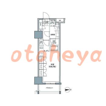 楽器可の賃貸物件 1 R 13万円の図面１