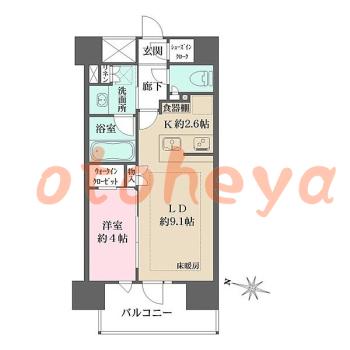 防音室のある楽器可 賃貸物件 1 LDK 20万円の図面１