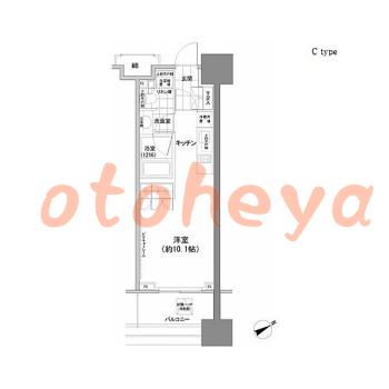 楽器可の賃貸物件 1 R 13.5万円の図面１