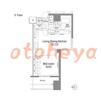 楽器可の賃貸物件 1 LDK 28.5万円の図面１