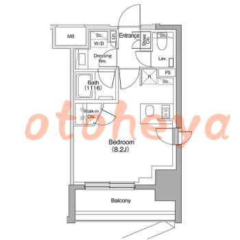 防音室のある楽器可 賃貸物件 1 R 11.1万円の図面１