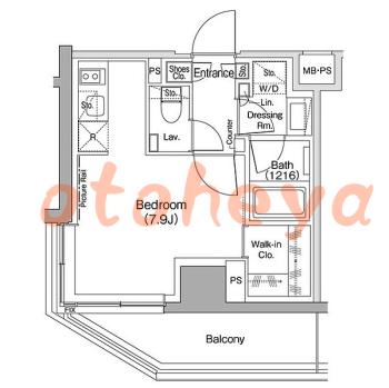 楽器可の賃貸物件 1 R 10.9万円の図面１