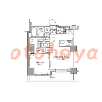 グランドピアノ可の賃貸物件 1 LDK 23.7万円の図面１
