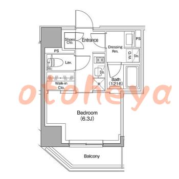 グランドピアノ可の賃貸物件 1 K 12万円の図面１