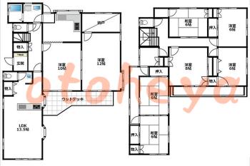 楽器可の賃貸物件 8 SLDK 27万円の図面１