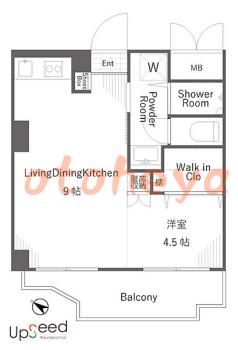 楽器可の賃貸物件 1 LDK 10万円の図面１