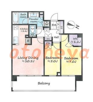 tokyo23物件 2LDK 36万円の図面１