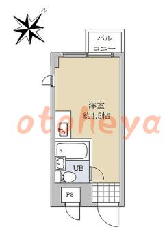 防音室のある楽器可 賃貸物件 1 R 7.5万円の図面１
