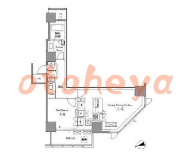 楽器可の賃貸物件 1 LDK 28万円の図面１