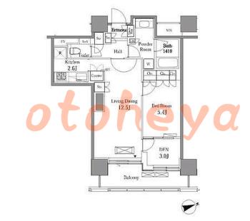 防音室のある楽器可 賃貸物件 1 SLDK 27.5万円の図面１