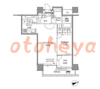 防音室のある楽器可 賃貸物件 1 SLDK 29.7万円の図面１