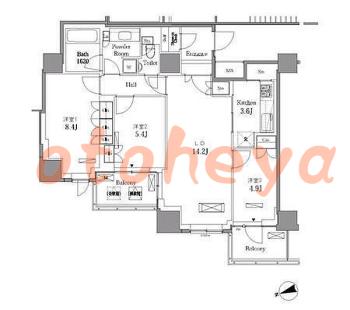 グランドピアノ可の賃貸物件 3 LDK 44.5万円の図面１