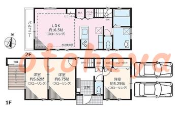 防音室のある楽器可 賃貸物件 3 LDK 39.8万円の図面１