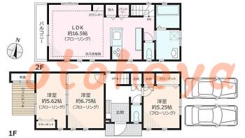 防音室のある楽器可 賃貸物件 3 LDK 39.8万円の図面１