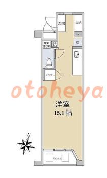 防音室のある楽器可 賃貸物件 1 R 14.8万円の図面１