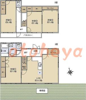 楽器可の賃貸物件 4 LDK 19万円の図面１