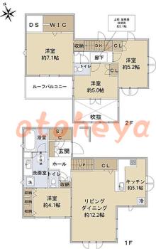 防音室のある楽器可 賃貸物件 4 LDK 30万円の図面１