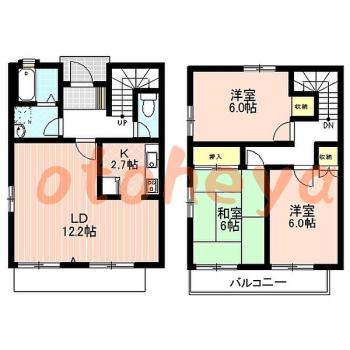 楽器可の賃貸物件 3 LDK 13.8万円の図面１