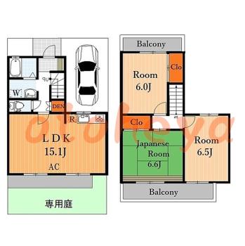 楽器可の賃貸物件 3 LDK 13.8万円の図面１
