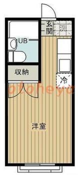 楽器可の賃貸物件 1 R 2.5万円の図面１
