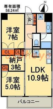 防音室のある楽器可 賃貸物件 3 LDK 18.8万円の図面１