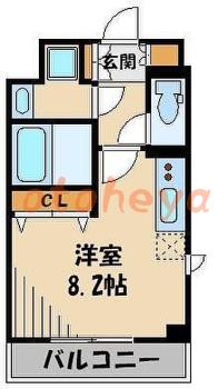 楽器可の賃貸物件 1 R 8.55万円の図面１