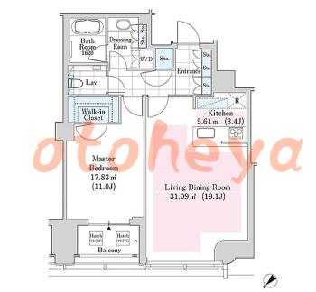 楽器可の賃貸物件 1 LDK 72万円の図面１