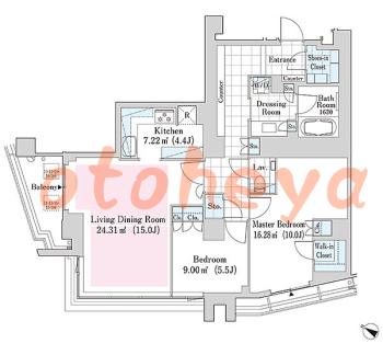 防音室のある楽器可 賃貸物件 2 LDK 85万円の図面１