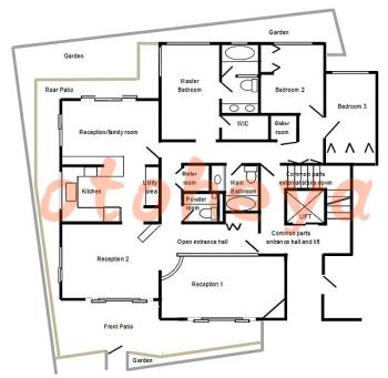 グランドピアノ可の賃貸物件 4 LDK 125万円の図面１