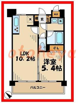 防音室のある楽器可 賃貸物件 1 LDK 10.2万円の図面１