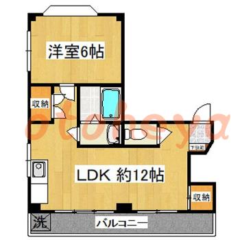 防音室のある楽器可 賃貸物件 1 LDK 12.5万円の図面１