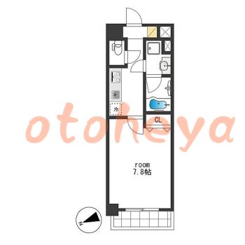 楽器可の賃貸物件 1 K 7.9万円の図面１
