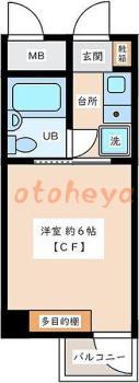 防音室のある楽器可 賃貸物件 1 K 6.3万円の図面１