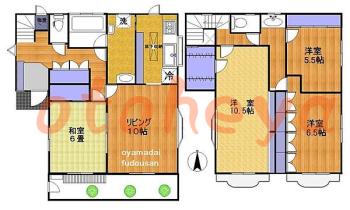楽器可の賃貸物件 4 LDK 25万円の図面１