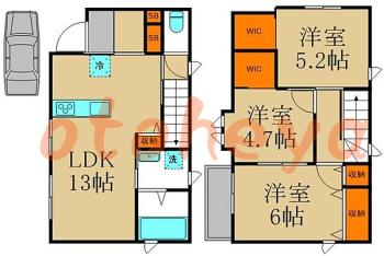 防音室のある楽器可 賃貸物件 3 LDK 15.5万円の図面１