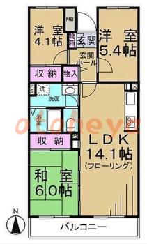 防音室のある楽器可 賃貸物件 3 LDK 17.2万円の図面１