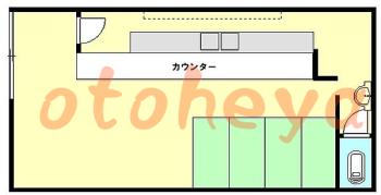 防音室のある楽器可 賃貸物件   9.8万円の図面１