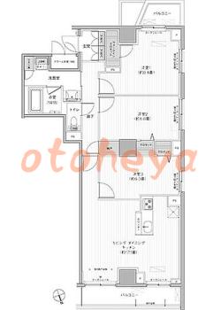 防音室のある楽器可 賃貸物件 3 LDK 37.9万円の図面１