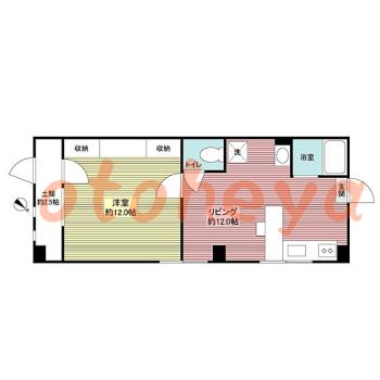 防音室のある楽器可 賃貸物件 1 LDK 6.2万円の図面１