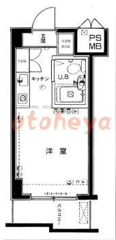 防音室のある楽器可 賃貸物件 1 R 3.9万円の図面１