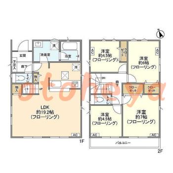 tokyo4物件 3SLDK 23.2万円の図面１