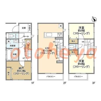 防音室のある楽器可 賃貸物件 2 SLDK 19.9万円の図面１