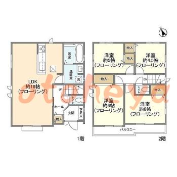 防音室のある楽器可 賃貸物件 4 LDK 23.5万円の図面１